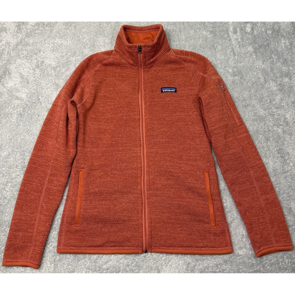 Patagonia Jacket Womens Medium Orange Fleece Full Zip Outdoor Better Sweater